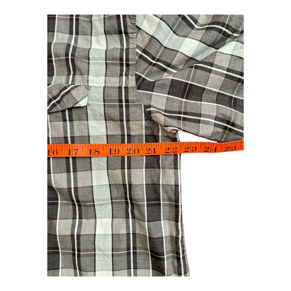 Mountain Hardwear Shirt Men’s L Plaid Button Up Gray Hiking Workwear - Picture 6 of 8